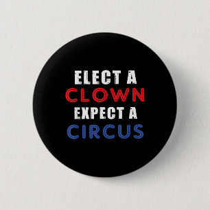Verkies een clown Verwacht een circusontwerp anti Ronde Button 5,7 Cm