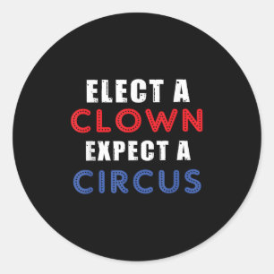 Verkies een clown Verwacht een circusontwerp anti Ronde Sticker