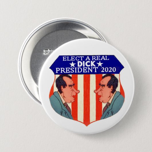 Verkies een echte DICK Ronde Button 7,6 Cm (Voorkant /achterkant)