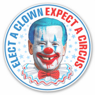 Verkies een grappige anti-joe Biden-clown gezicht  Sticker