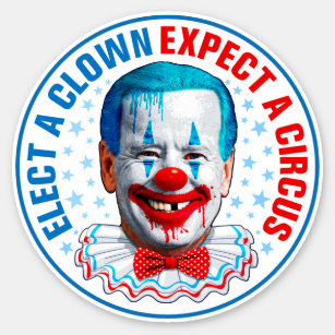 Verkies een grappige anti-joe Biden-clown gezicht Sticker