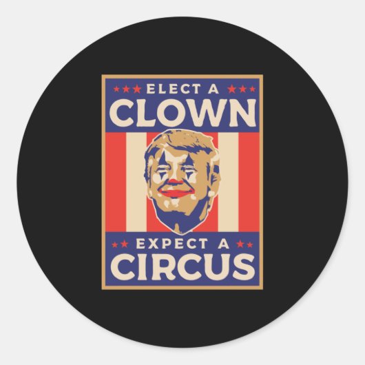 Verkies een Kast Verwacht een Circus Ronde Sticker (Voorkant)