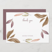 Verkies in elegante herfstbladeren bedankkaart (Voorkant / Achterkant)