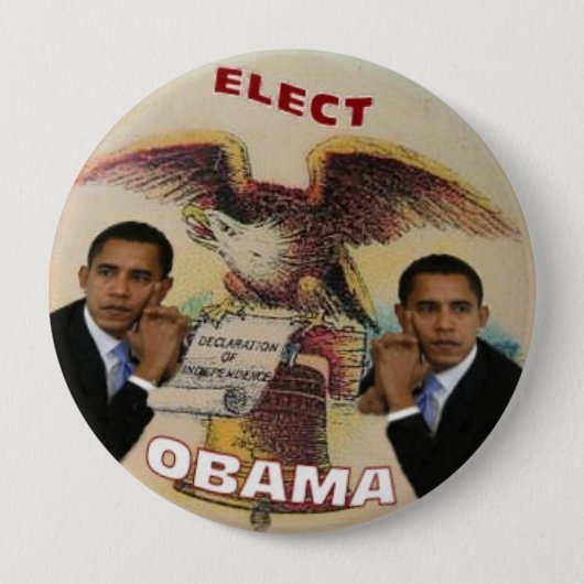 Verkies Obama Liberty Bell 4-inch Button (Voorkant)