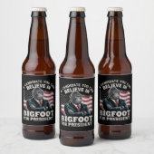 Verkiezing 2024 Grappige stemming Sasquatch USA Bier Etiket (Flessen)