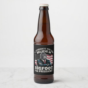 Verkiezing 2024 Grappige stemming Sasquatch USA Bier Etiket