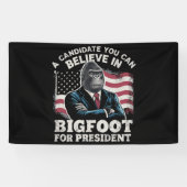 Verkiezing 2024 Grappige stemming Sasquatch USA Spandoek (Horizontaal)