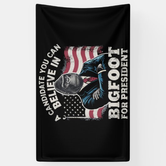 Verkiezing 2024 Grappige stemming Sasquatch USA Spandoek (Verticaal)