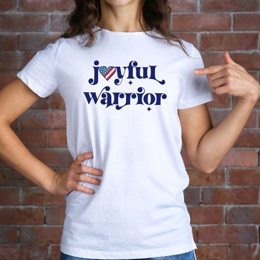 Verkiezing 2024 Kamala Joyful Warrior USA Flag Hea T-shirt