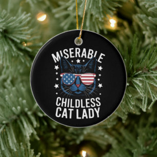 Verkiezing 2024 Kinderloze Cat Lady Feministische  Keramisch Ornament