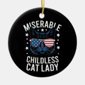 Verkiezing 2024 Kinderloze Cat Lady Feministische Keramisch Ornament (Voorkant)