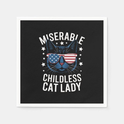 Verkiezing 2024 Kinderloze Cat Lady Feministische  Servet (Voorkant)