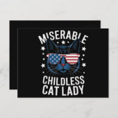 Verkiezing 2024 Kinderloze Kat Vrouw Feministische Briefkaart (Voorkant / Achterkant)
