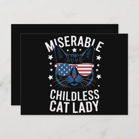 Verkiezing 2024 Kinderloze Kat Vrouw Feministische Briefkaart (Voorkant / Achterkant)