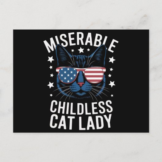 Verkiezing 2024 Kinderloze Kat Vrouw Feministische Briefkaart (Voorkant)