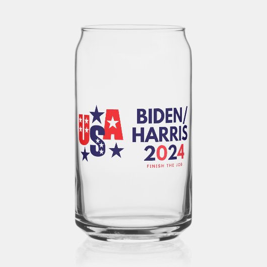 Verkiezing Biden Harris 2024 Blikvorm Glas (Voorkant)