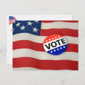 Verkiezing Button Amerikaanse vlag Briefkaart (Voorkant / Achterkant)