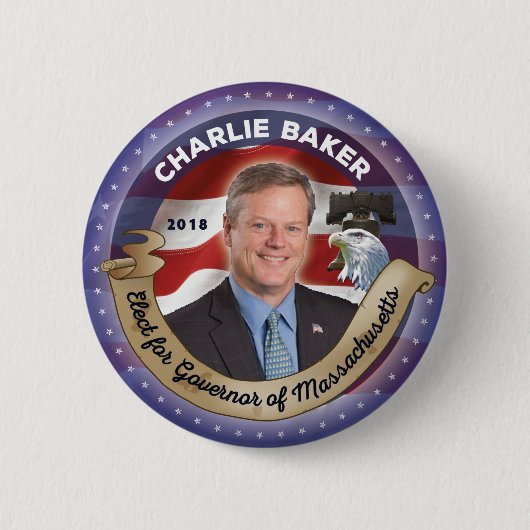 Verkiezing Charlie Baker voor gouverneur van Massa Ronde Button 5,7 Cm (Voorkant)