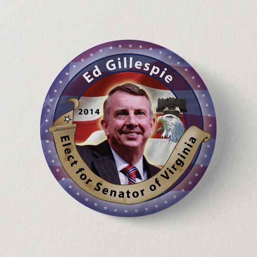 Verkiezing Ed Gillespie voor senator van Virginia Ronde Button 5,7 Cm (Voorkant)