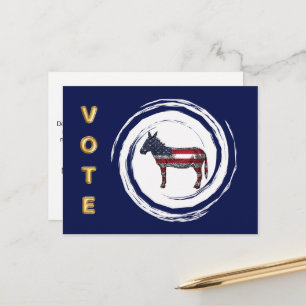 Verkiezing Goud Stem Patriottische Ezel Briefkaart