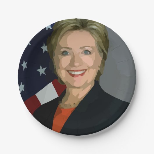 verkiezing Hillary Clinton 2016 Borden 7" Papieren Bordje (Voorkant)
