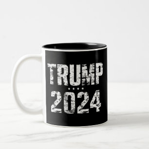 Verkiezing Houd Amerika Groot Trump 2024  Tweekleurige Koffiemok