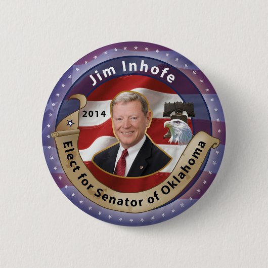 Verkiezing Jim Inhofe voor senator van Oklahoma Ronde Button 5,7 Cm (Voorkant)
