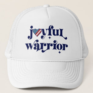 Verkiezing Joyful Warrior Navy Type USA Vlag Hart Trucker Pet