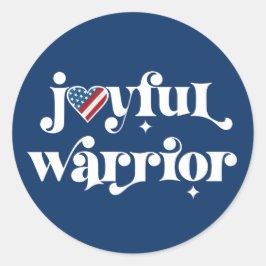 Verkiezing Joyful Warrior White Type USA Vlag Hart Ronde Sticker