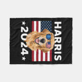 Verkiezing Kamala Harris 2024 Golden Retriever Dog Fleece Deken (Voorkant (Horizontaal))