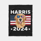 Verkiezing Kamala Harris 2024 Golden Retriever Dog Fleece Deken (Voorkant)