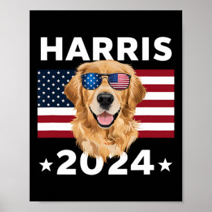 Verkiezing Kamala Harris 2024 Golden Retriever Dog Poster