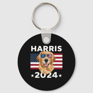 Verkiezing Kamala Harris 2024 Golden Retriever Dog Sleutelhanger