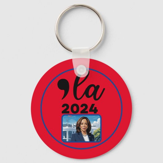 Verkiezing Kamala Harris 2024 Grappig Anti Trump Sleutelhanger (Voorkant)