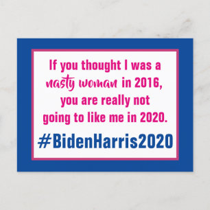 Verkiezing Nasty Woman Biden Harris 2020 Briefkaart