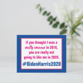 Verkiezing Nasty Woman Biden Harris 2020 Briefkaart (Staand voorkant)