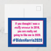 Verkiezing Nasty Woman Biden Harris 2020 Briefkaart (Voorkant / Achterkant)