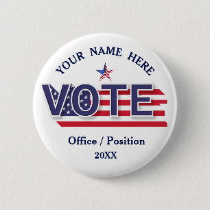 Verkiezing Politieke Campagne Ronde Button 5,7 Cm