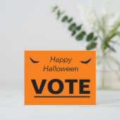 Verkiezing Stemming Sinaasappel zwarte halloween v Briefkaart (Staand voorkant)