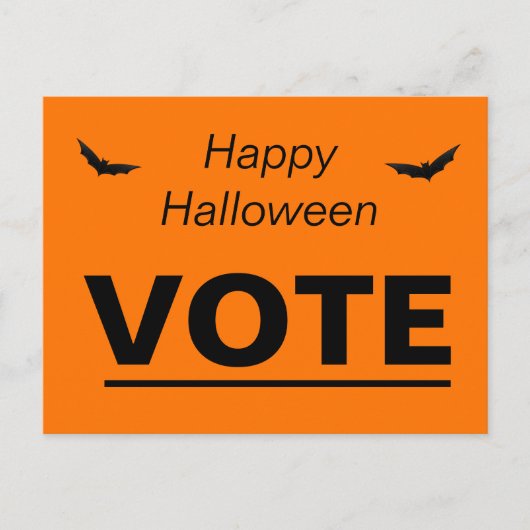 Verkiezing Stemming Sinaasappel zwarte halloween v Briefkaart (Voorkant)