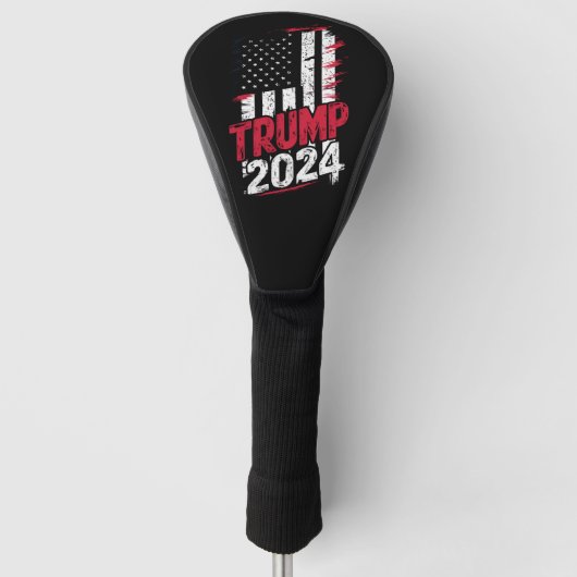 Verkiezing TRUMP 2024 Amerikaanse  vlag Golfheadcover (Voorkant)