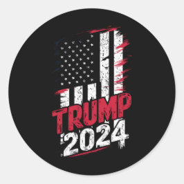 Verkiezing TRUMP 2024 Amerikaanse  vlag Ronde Sticker