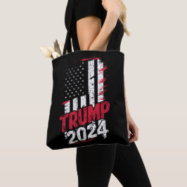 Verkiezing TRUMP 2024 USA Vintage Vlag Tote Bag