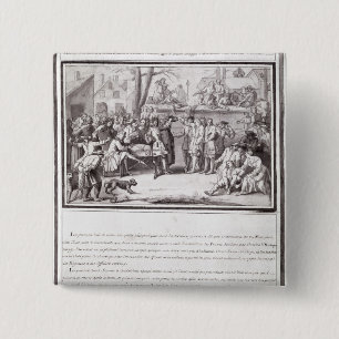 Verkiezing van de militie vierkante button 5,1 cm