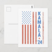 Verkiezing van het Kamala American Flag President Briefkaart (Voorkant / Achterkant)