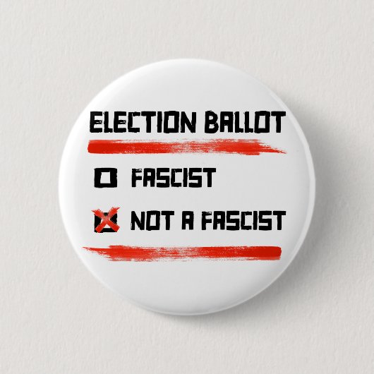 Verkiezingen 2024: Stemming niet fascistisch Ronde Button 5,7 Cm (Voorkant)
