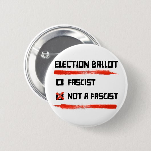 Verkiezingen 2024: Stemming niet fascistisch Ronde Button 5,7 Cm (Voorkant /achterkant)