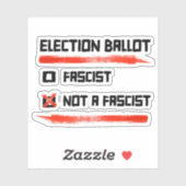 Verkiezingen 2024: Stemming niet fascistisch Sticker (Vel)