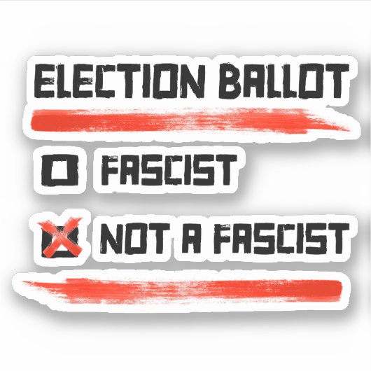 Verkiezingen 2024: Stemming niet fascistisch Sticker (Voorkant)