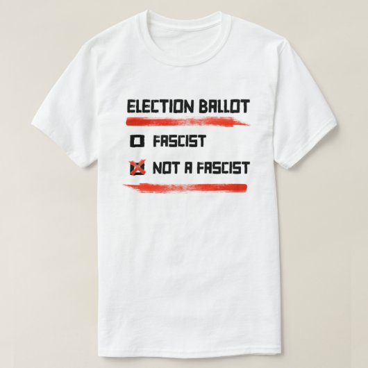 Verkiezingen 2024: Stemming niet fascistisch T-shirt (Design voorkant)